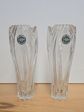 Lenox Clear Crystal Swirl Pair of Vases